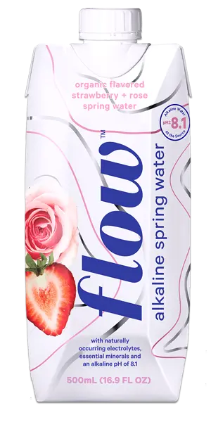 (image for) FLOW Alkaline Spring Water - Strawberry + Rose
